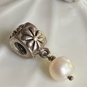 Retired Pandora Pearl dangle charm. Authentic pearl Marked S925 ALE